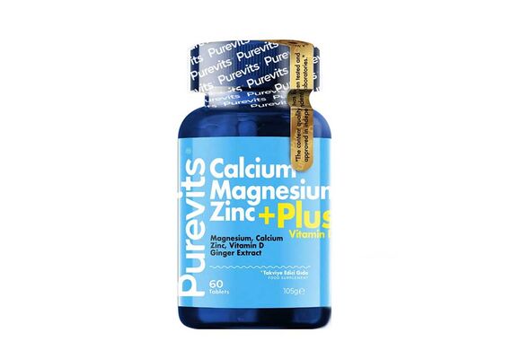 Purevits kalsiyum magnezyum çinko d3 60 tablet